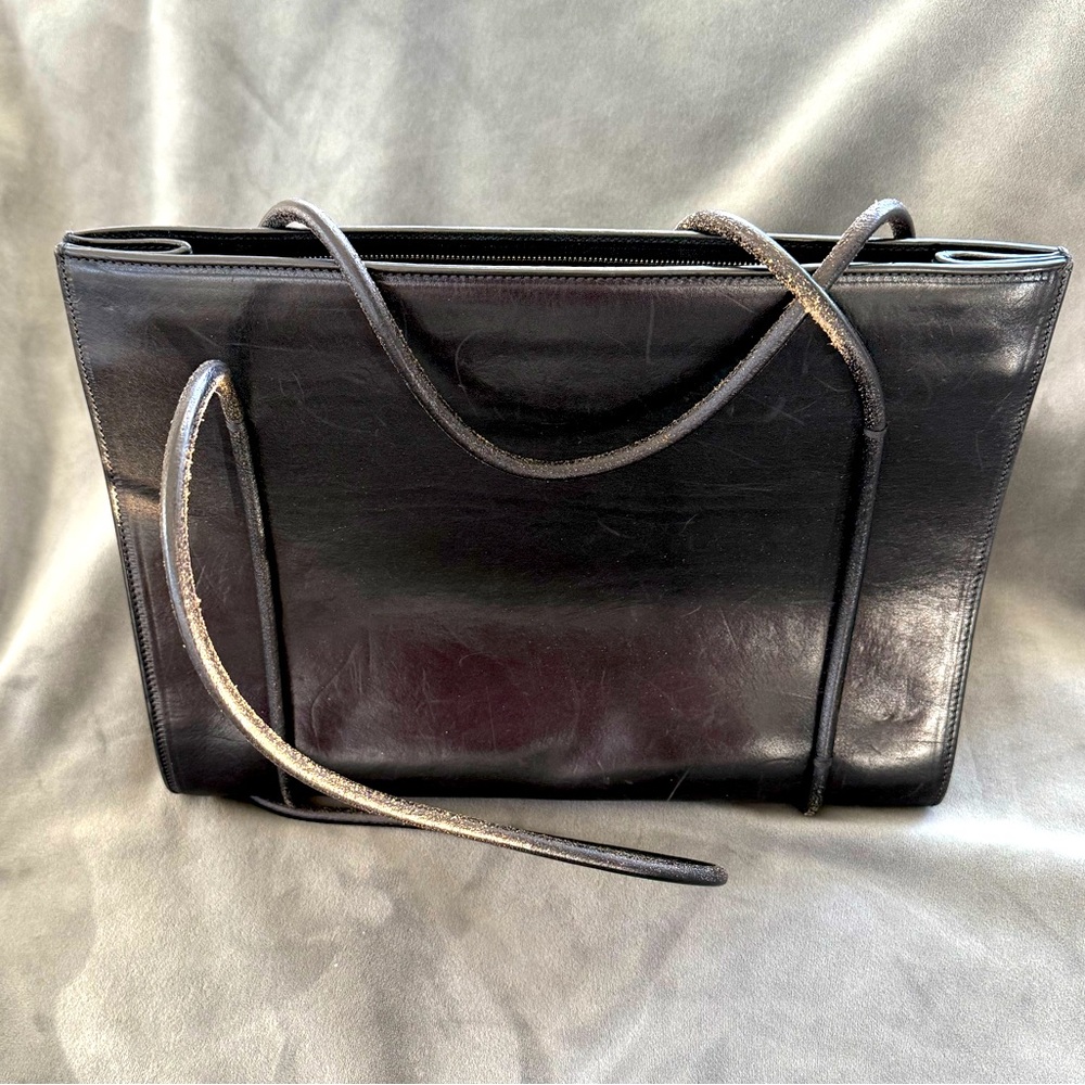 Ann Demeulemeester Black Leather Shoulder Tote